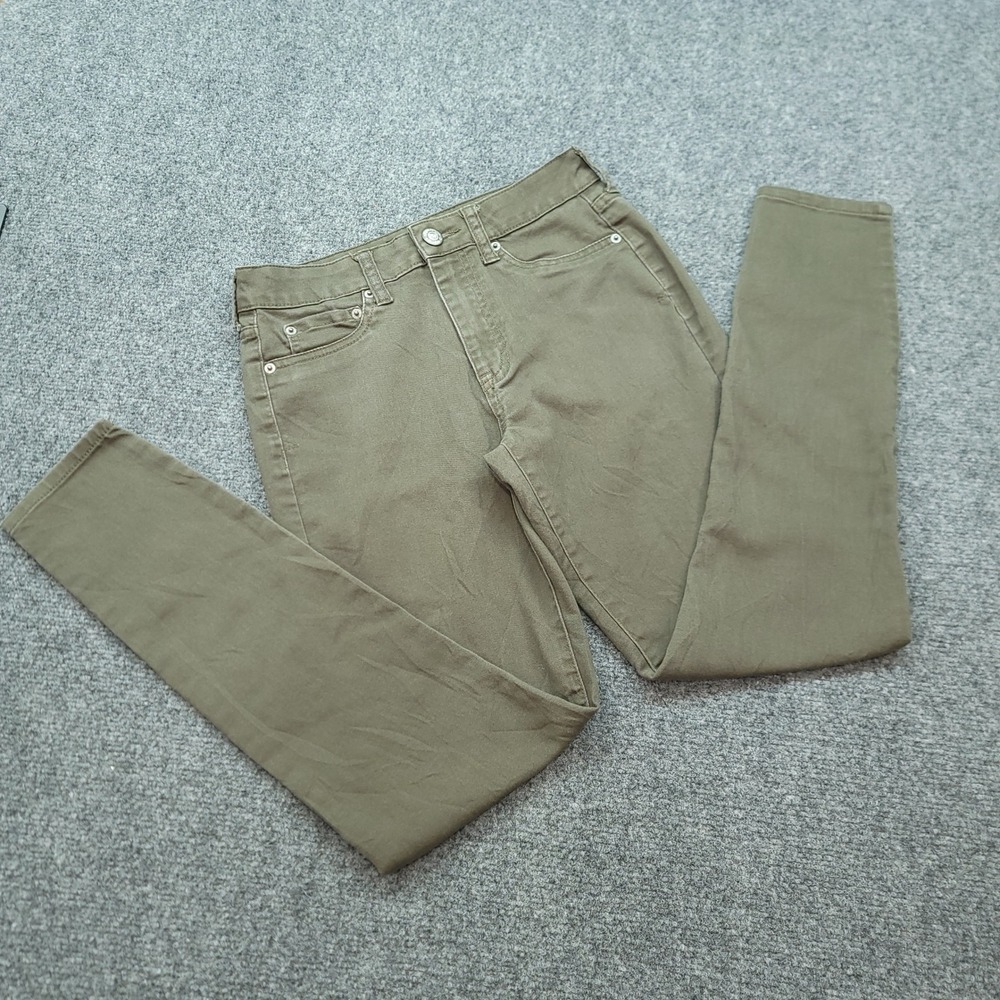 Aeropostale High Waisted Jegging Olive Green Skinny Pants Womens Size 2 Regular